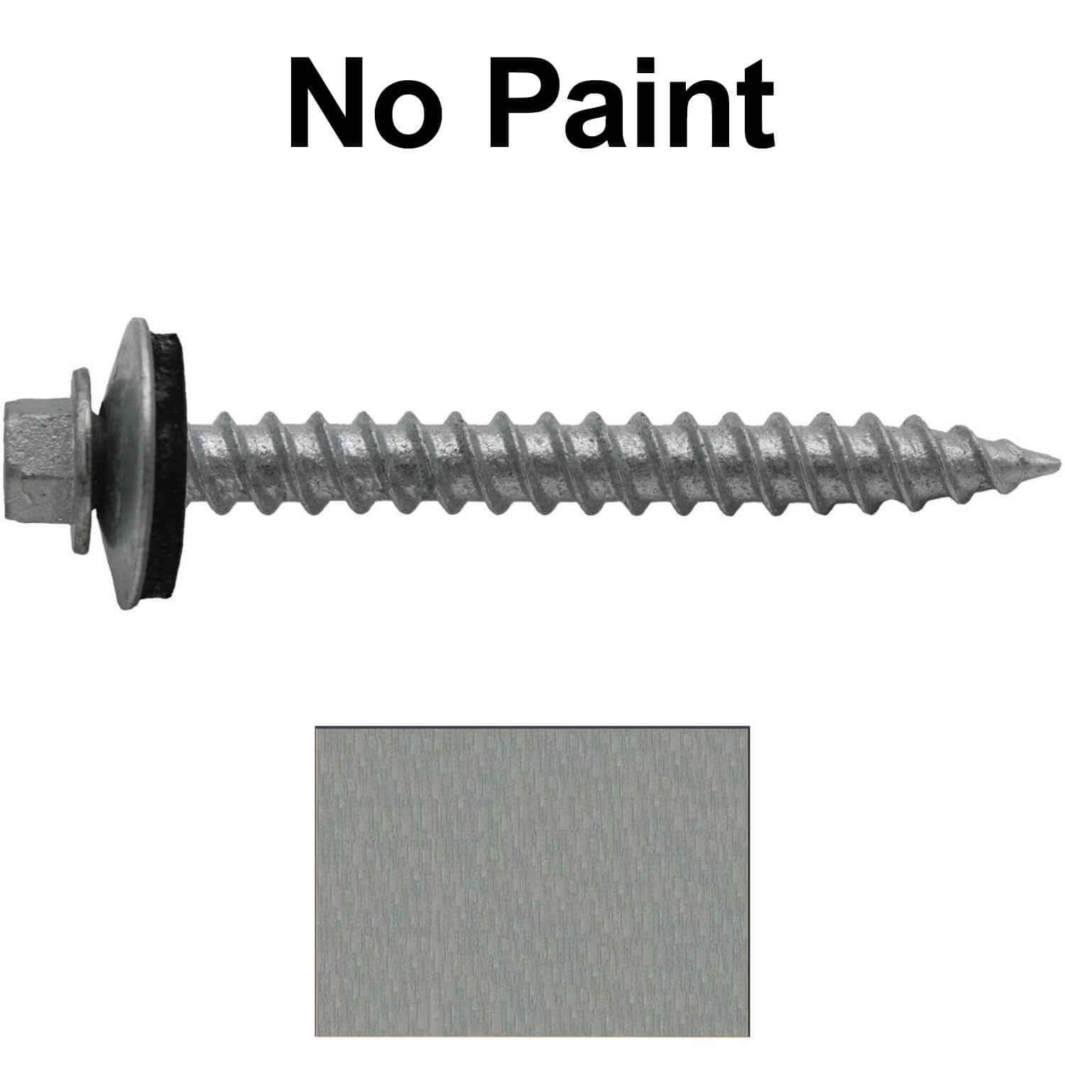 12 x 2 NO Paint Metal Roofing Screws - Hex Washer Head- Self-Starting/Tapping - EPDM Washer. 4 X 250 Bags - 1,000 Screws
