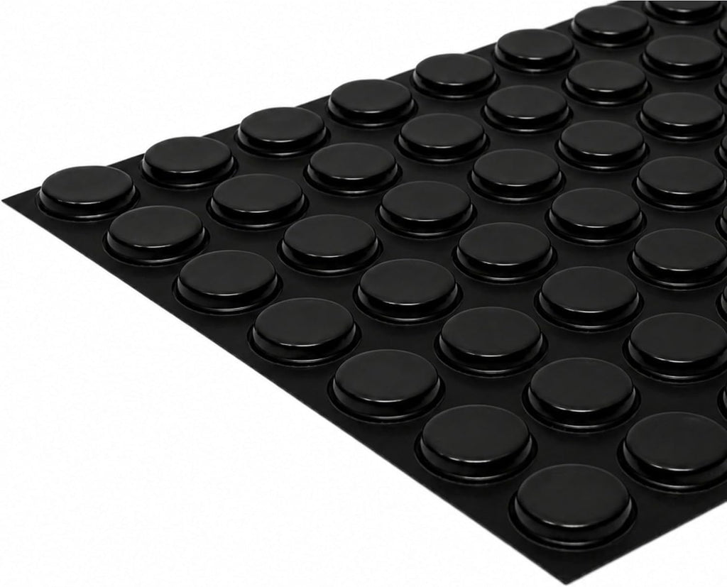 Bumper Specialties Self Adhesive Bumper Feet 0.750' x 0.160' (19.1mm x 4.1mm) Black Cylindrical Polyurethane Pads for Industrial Surface Protection, 2,450 Pieces per Box, BS44