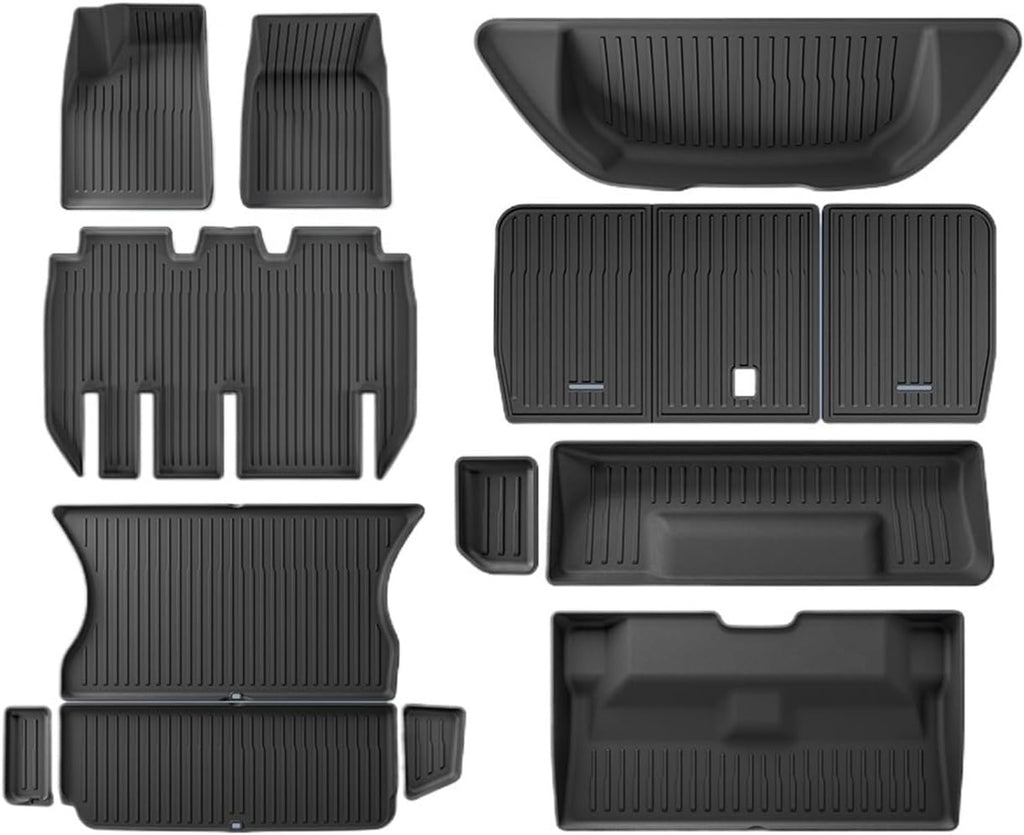 Floor Mats Compatible with Tesla Model X 2023 2024 TPE 3D Car Floor Mats Cargo Liner Trunk Pad Waterproof Protective Left Rudder(5MODELX6PCS)