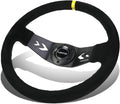NRG Innovations RST-022S-Y 6-Bolt Spoke Race Steering Wheel + Horn Button