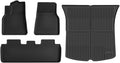 NovaAcc 2025 2024 Floor Mats Cargo Liners Compatible with Tesla Model Y 3 Highland 5-Seat All Weather TPE Cargo Trunk Mats Accessories(Model Y 2025 4PCS)