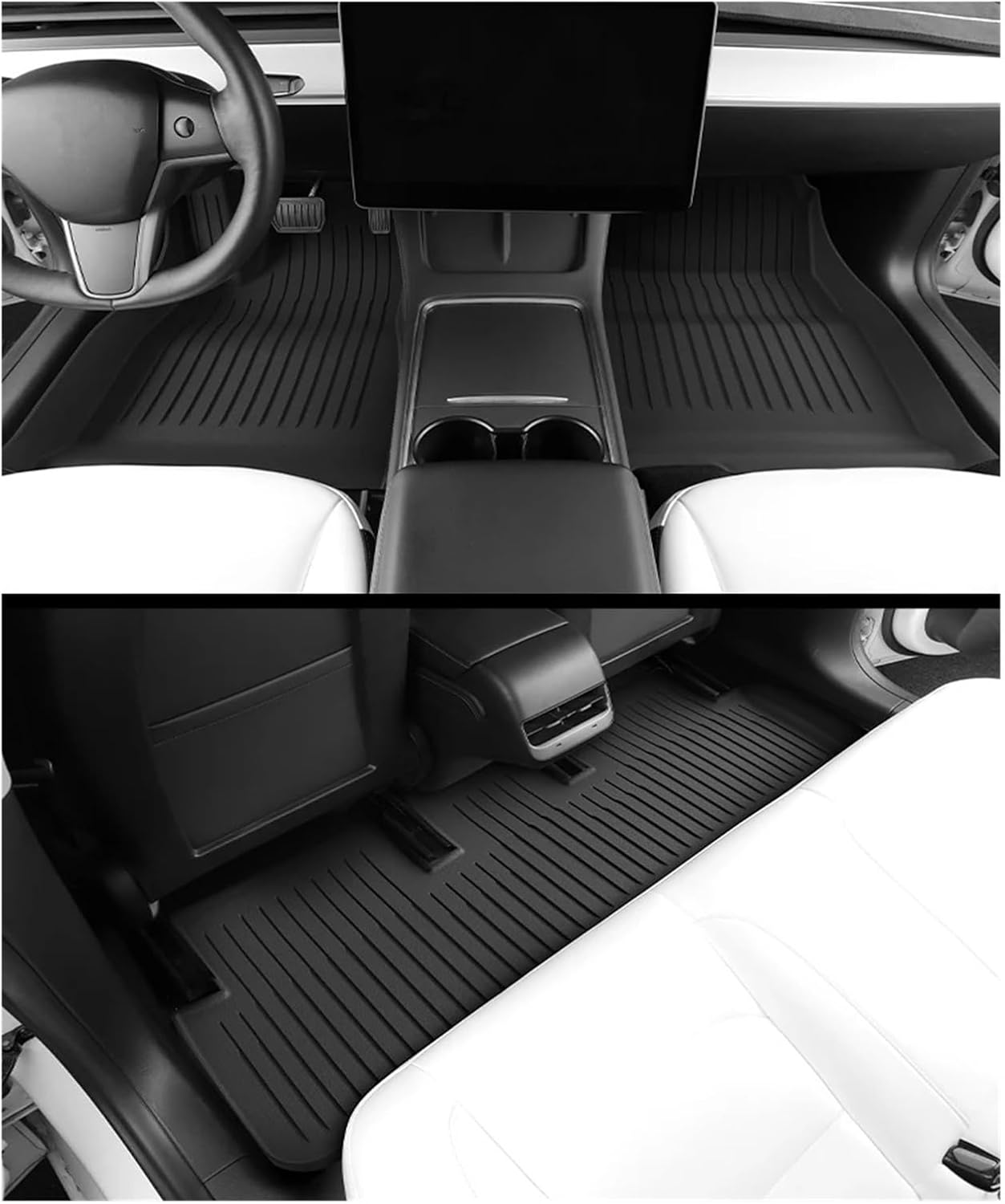 3D TPE car mat Cargo Liner Luggage pad Waterproof Protection car Supplies Compatible Tesla Model 3 2021-2023(M3 LHD 3PCS)