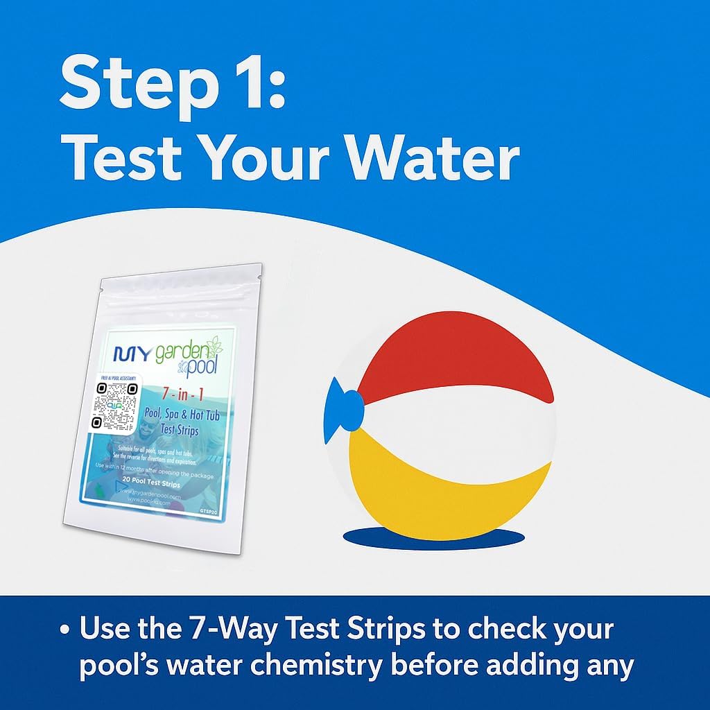 Poolife Algaecide 90 – Long-Lasting Copper Pool Algaecide for Green, Black & Mustard Algae – 90-Day Protection – Includes 7-in-1 Test Strips, Measuring Cup & Pool-IQ AI Assistant 12 Pack