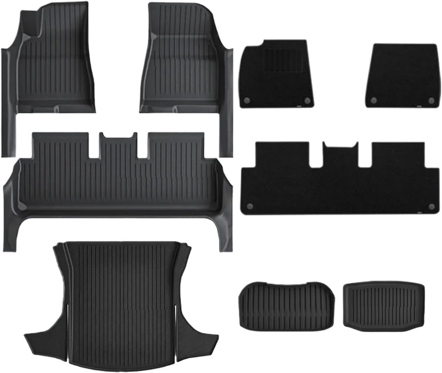 TPE Floor Mat Compatible with Tesla Model 3 Highland with Door Sill Protector Trunk Mats Front Rear Cargo Liner Compatible with Model 3 2025 2024(DLFM-9PCS)