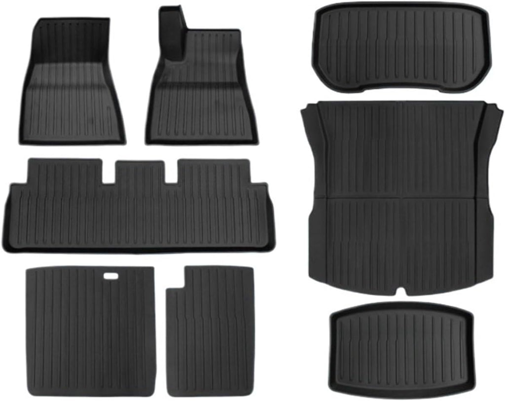 Compatible with Tesla Model 3 2024 Highland Floor Mats Cargo Liner Waterproof Anti-Slip Trunk Mat TPE Pads Model 3 2024 Highland Accessories(8pcs RHD)
