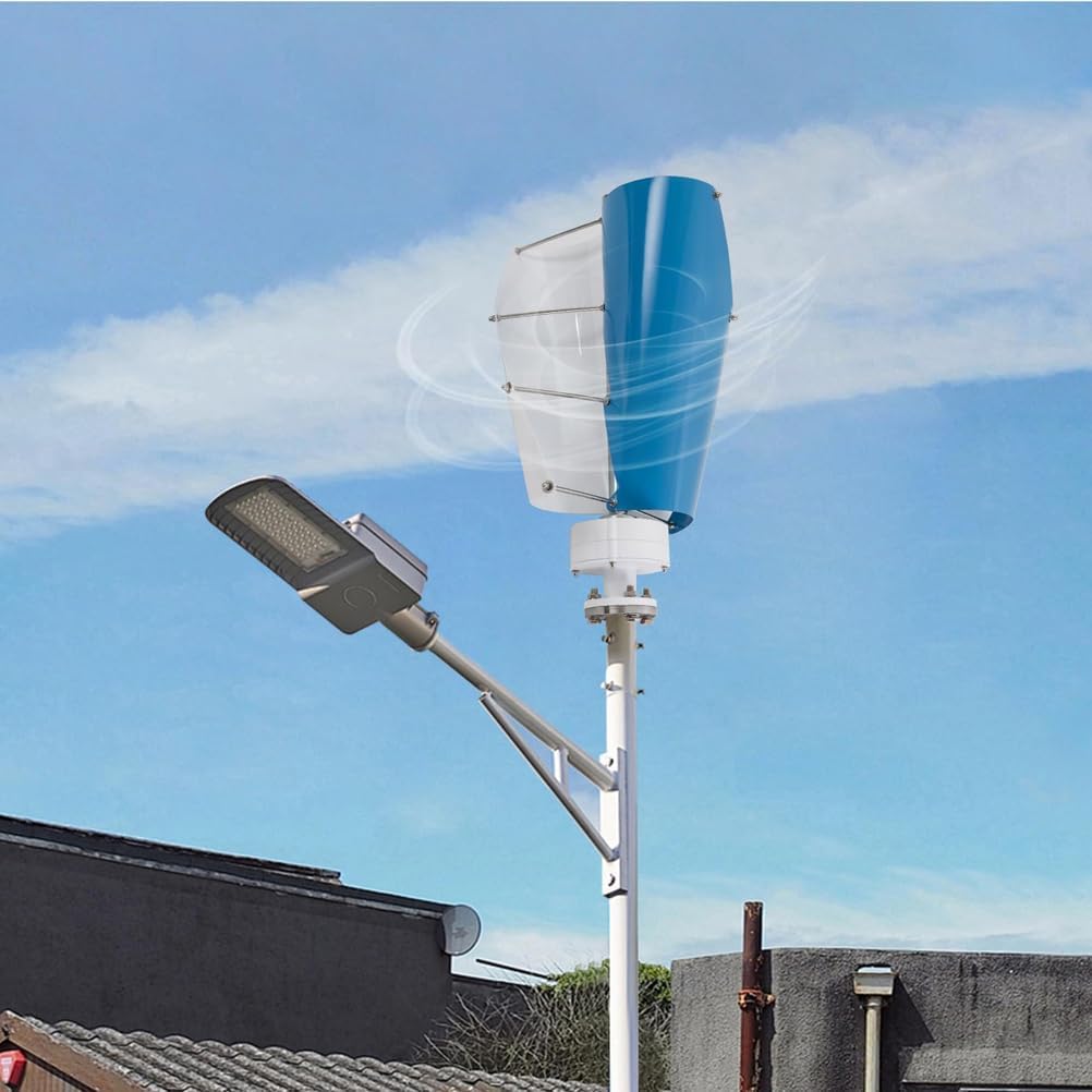 3000W-6000W No Noise Vertical Axis Wind Turbine Kit,12V 24V 48V Spiral Wind Power Generator W/Controller 2 Blade for Wind and Solar Power Generation