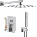 Iriber Chrome Shower System 10 Inch High Pressure Rainfall Shower Head and Shower Faucet Combo Set