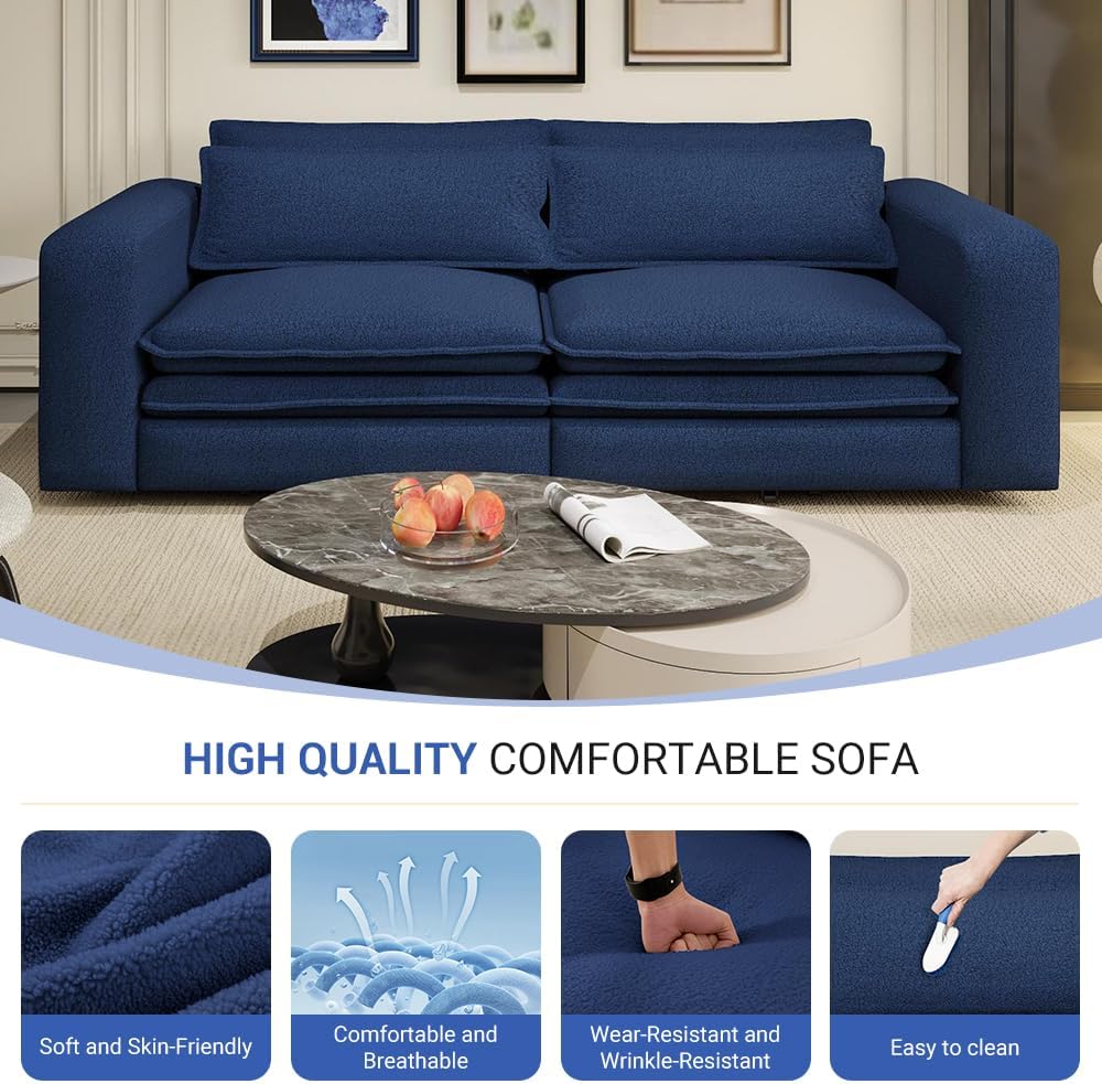 Eafurn 3 in 1 Convertible Pull Out Sleeper Sofa Couch Bed King Size,93' Oversized Recliner Loveseat Chaise Lounge Sofabed Daybed with Thickness Cushions for Living Room Office