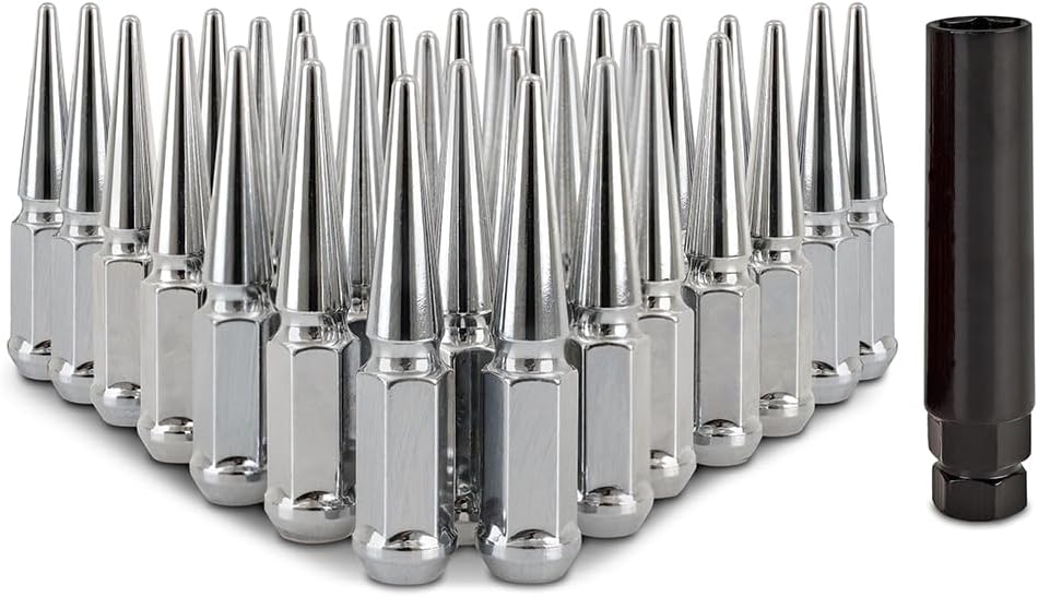 Mishimoto Spiked Lug Nuts, M14x1.5, 32-PC Set, Chrome