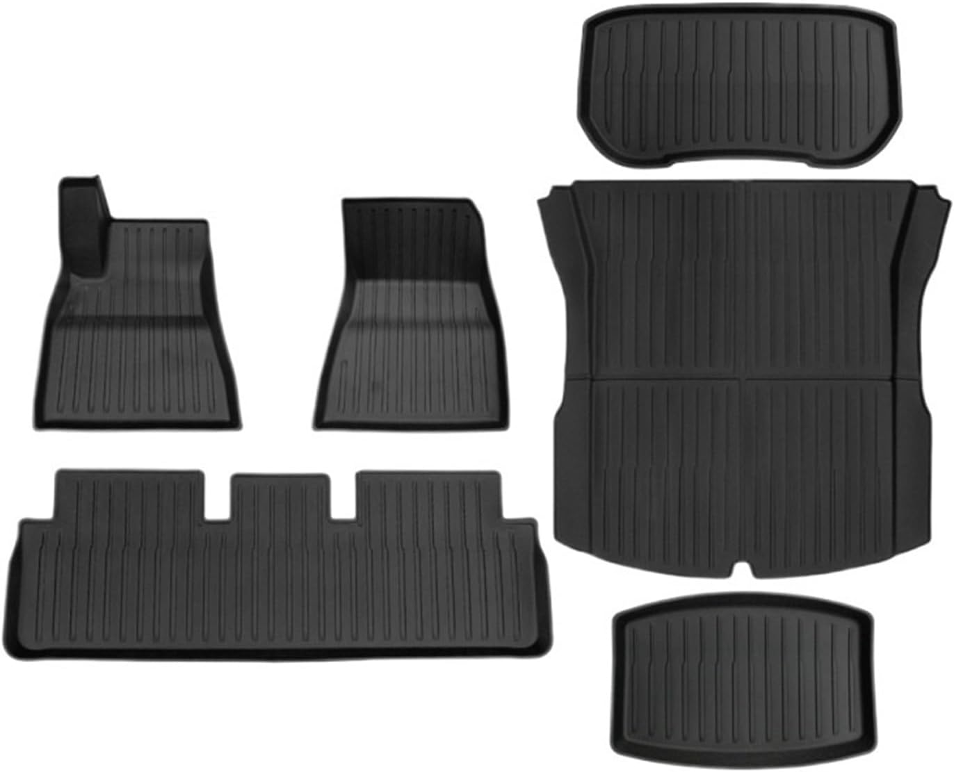 Compatible with Tesla Model 3 2024 Highland Floor Mats Cargo Liner Waterproof Anti-Slip Trunk Mat TPE Pads Model 3 2024 Highland Accessories(6pcs)
