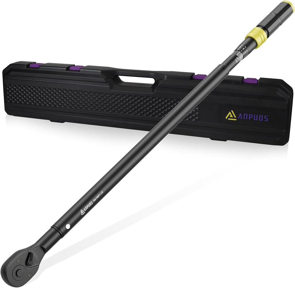 ANPUDS 3/4-Inch Drive Click Torque Wrench, 100-750 Ft-Lb/135.5-1016.3 Nm Torque Wrench with Dual Range Scales, Dual-Direction, Quick Release Reversible Head, 48-Tooth for Car, Truck, Tractor