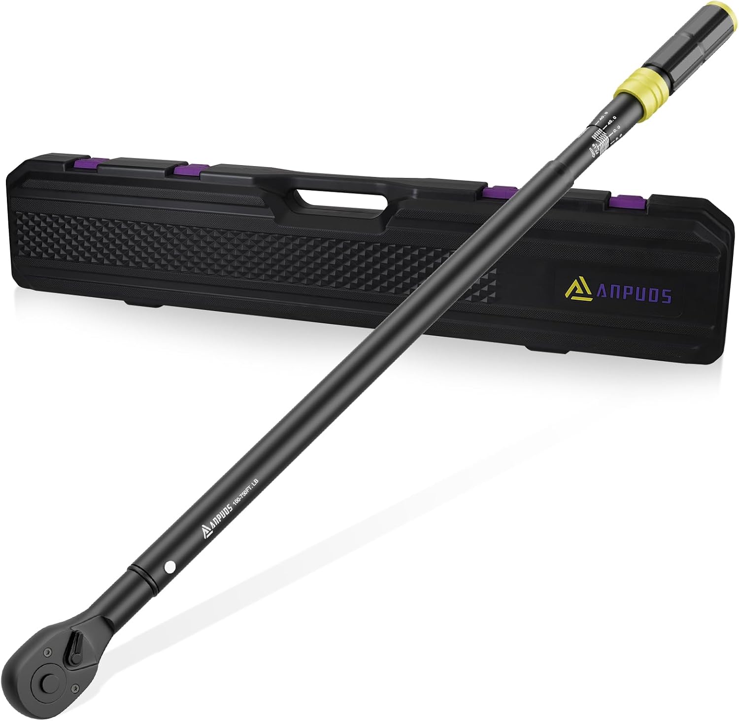 ANPUDS 3/4-Inch Drive Click Torque Wrench, 100-750 Ft-Lb/135.5-1016.3 Nm Torque Wrench with Dual Range Scales, Dual-Direction, Quick Release Reversible Head, 48-Tooth for Car, Truck, Tractor