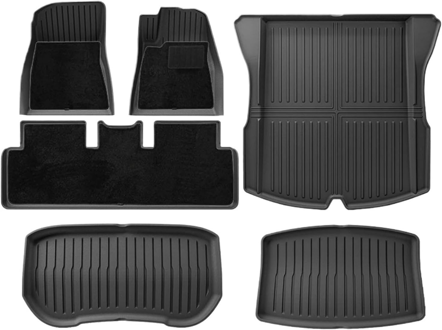 Compatible with 2024 Tesla Model 3 Highland Floor Mats TPE All Weather Front Rear Cargo Liner Mat, Waterproof Anti-Slip Mats Accessories(24 M3D 9PCS RHD)