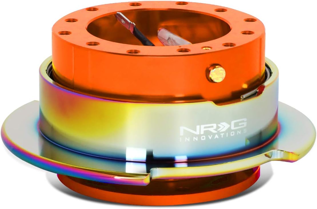 Auto Dynasty NRG Innovations SRK-250OR-MC Steering Wheel Quick Release Adapter Gen 2.5 Orange Body/Neo Chrome Ring
