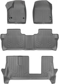 MAX LINER A2230/B2248/C2248 Gray Custom Fit Floor Mats 3 Liner Set Grey for 2017-2021 GMC Acadia with 2nd Row Bench Seat