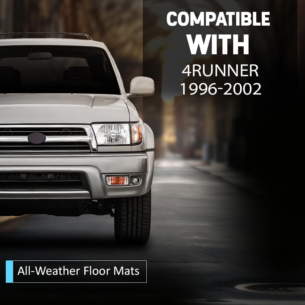 ALLGOOD TPE Floor Mats Fit Toyota 4Runner 1996-2002 3PCS 1st & 2nd Row Truck Accessories All Weather Protection Cargo Liners alfombrillas para carro