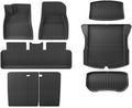 TPE 2024 2025 Compatible with Tesla Model 3 Highland Floor Mats All Weather Front Rear Cargo Liner Mat WP Anti-Slip Mats Accessories(8pcs Full Sets LHD)