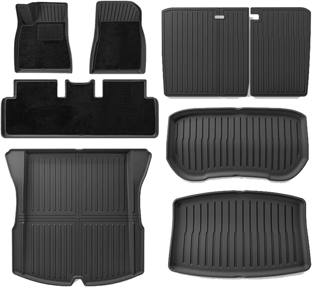 TPE Rubber Floor Mats 2024 Compatible with Tesla Model 3 Highland All Weather Waterproof Non-Slip Cargo Liner Trunk Mats Accessories(M3H LHD DL 11PCS)