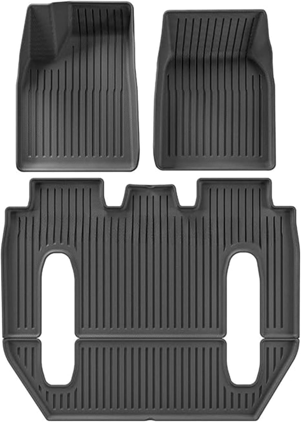 Compatible for Tesla Model X 2024 5/6/7 Seat TPE 3D Car Floor Mats Cargo Liner Trunk Pad Waterproof Protective Left Rudder(6seats 3PCS)