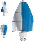 Wind Turbine Wind Turbine Generator Kit Vertical Axis Wind Turbine Generator with Controller and 2 Blades Automatic Wind Direction Adjustment for Home, Yacht, Gazebo 500W 12V