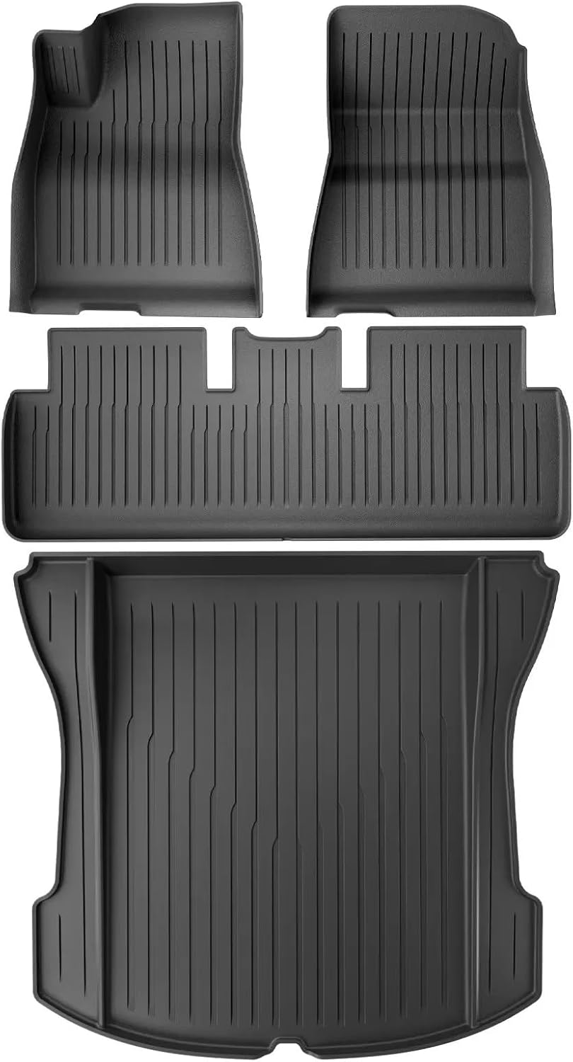 for Tesla Model 3 2021 2022 2023 Car Floor Mats Cargo Liner Trunk Pad 3D TPE Waterproof Protective Black(M3 LHD 4PCS)