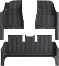 Full Cover Floor Mat with Door Sill Protector All Weather TPE Anti-Slip Floor Trunk Mats Cargo Liner Compatible for Tesla Model 3 Highland(SN-Mats 3pcs)