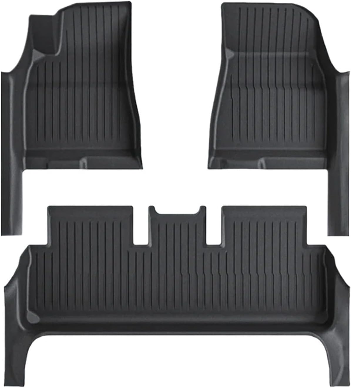 Full Cover Floor Mat with Door Sill Protector All Weather TPE Anti-Slip Floor Trunk Mats Cargo Liner Compatible for Tesla Model 3 Highland(SN-Mats 3pcs)
