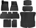 Auto Parts Compatible with Tesla Model 3 2024 Highland Floor Mats Cargo Liner Waterproof Anti-Slip Trunk Mat TPE Pads Left/Right Hand Rubber(Left Rudder 8pcs)