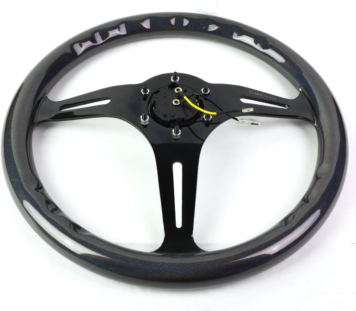 NRG Innovations ST-015BC-CN 6-Bolt Spoke Race Steering Wheel + Horn Button
