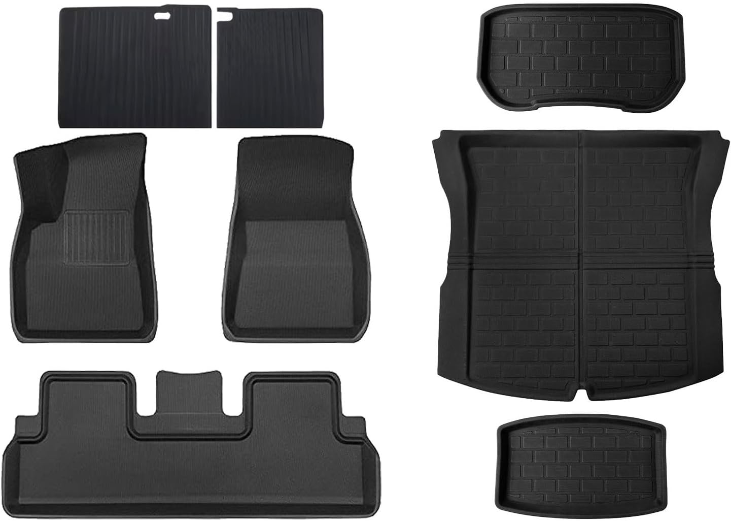 Compatible with Tesla Model 3 Highland 2024 XPE Floor Mats Cargo Liners All Weather Trunk Floor Mat Waterproof Left Right Hand Drive(8PCS LHD)