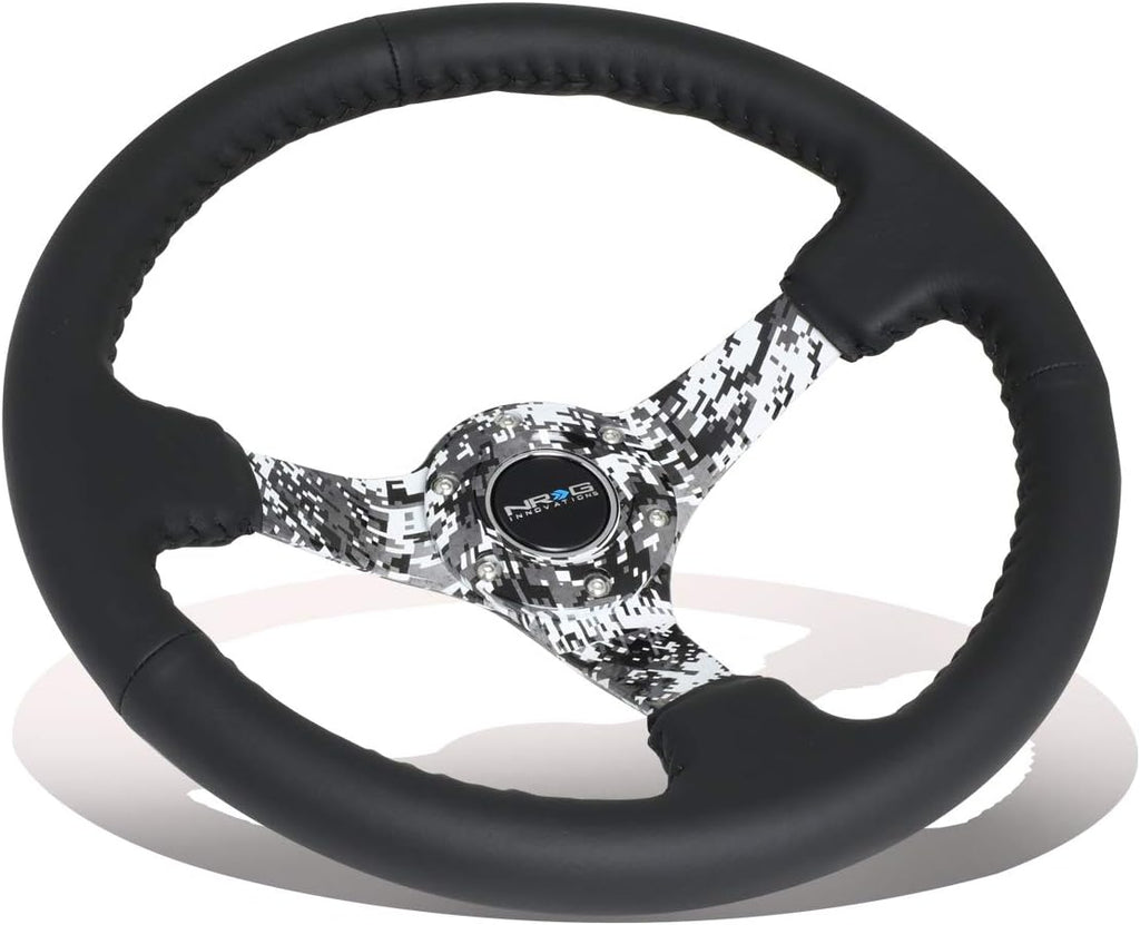 NRG Hydro Dipped Digital Camo Leather Steering Wheel RST-036DC-R + USPL STICKER