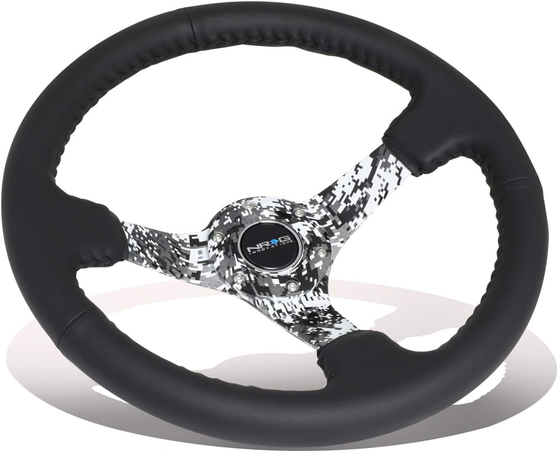 NRG Hydro Dipped Digital Camo Leather Steering Wheel RST-036DC-R + USPL STICKER