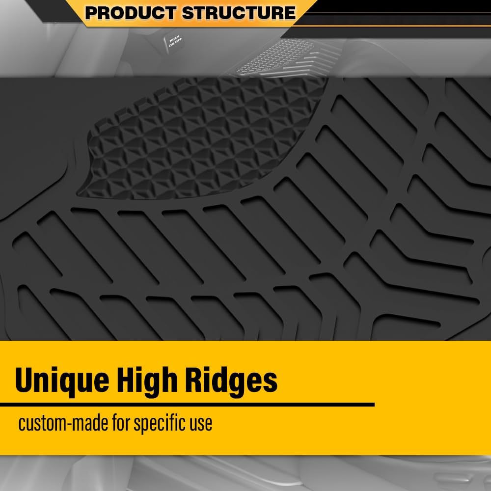 TPE Floor Mats Fit Kenworth T600 2006-2007, T660 2007-2017, T800 / W900 2006-2019, Fit Models with Manual Transmissions Truck Accessories Cargo Liners All Weather Protection 3PCS Alfombras para Carro