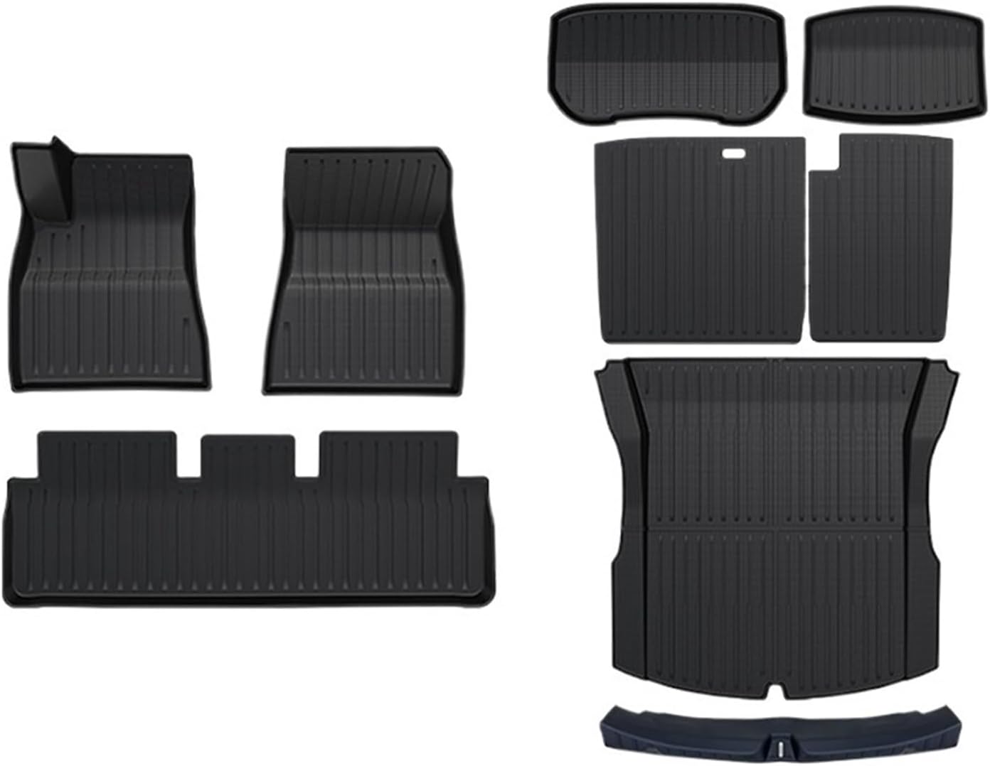 Compatible with Tesla Model 3 Highland 2025 Accessories Floor Mats Cargo Liner Waterproof Anti-Slip Trunk Mat TPE Pads(N3 All Mats Plus)
