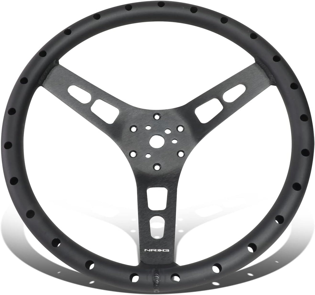 NRG Innovations NRG-RST-025MB Reinforced Steering Wheel 380mm Sport Full Aluminum Light Weight Welded Steering Wheel