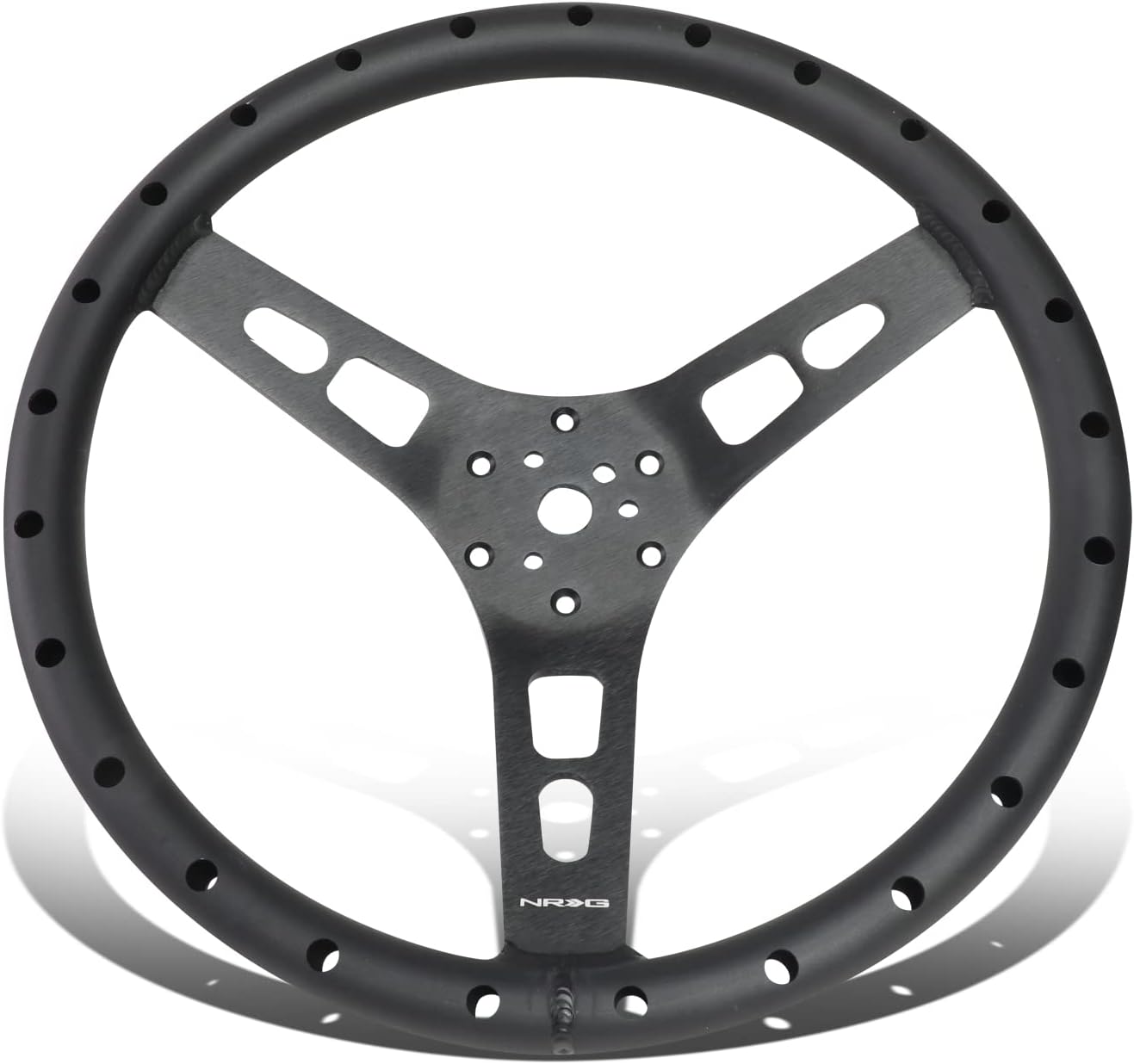 NRG Innovations NRG-RST-025MB Reinforced Steering Wheel 380mm Sport Full Aluminum Light Weight Welded Steering Wheel