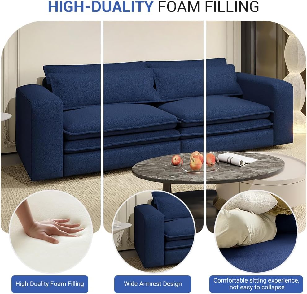 Eafurn 3 in 1 Convertible Pull Out Sleeper Sofa Couch Bed King Size,93' Oversized Recliner Loveseat Chaise Lounge Sofabed Daybed with Thickness Cushions for Living Room Office