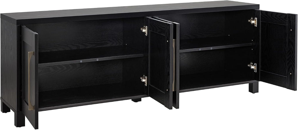 Henn&Hart Rectangular TV Stand for TV's up to 80' in Black Grain, TV Stands for the Living Room