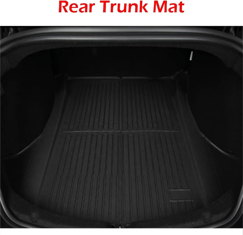 TPE Floor Mat with Door Sill Protector Compatible for Tesla Model 3 Highland 2025 2024 Floor Trunk Mats Cargo Liner(DLFM-11PCS)
