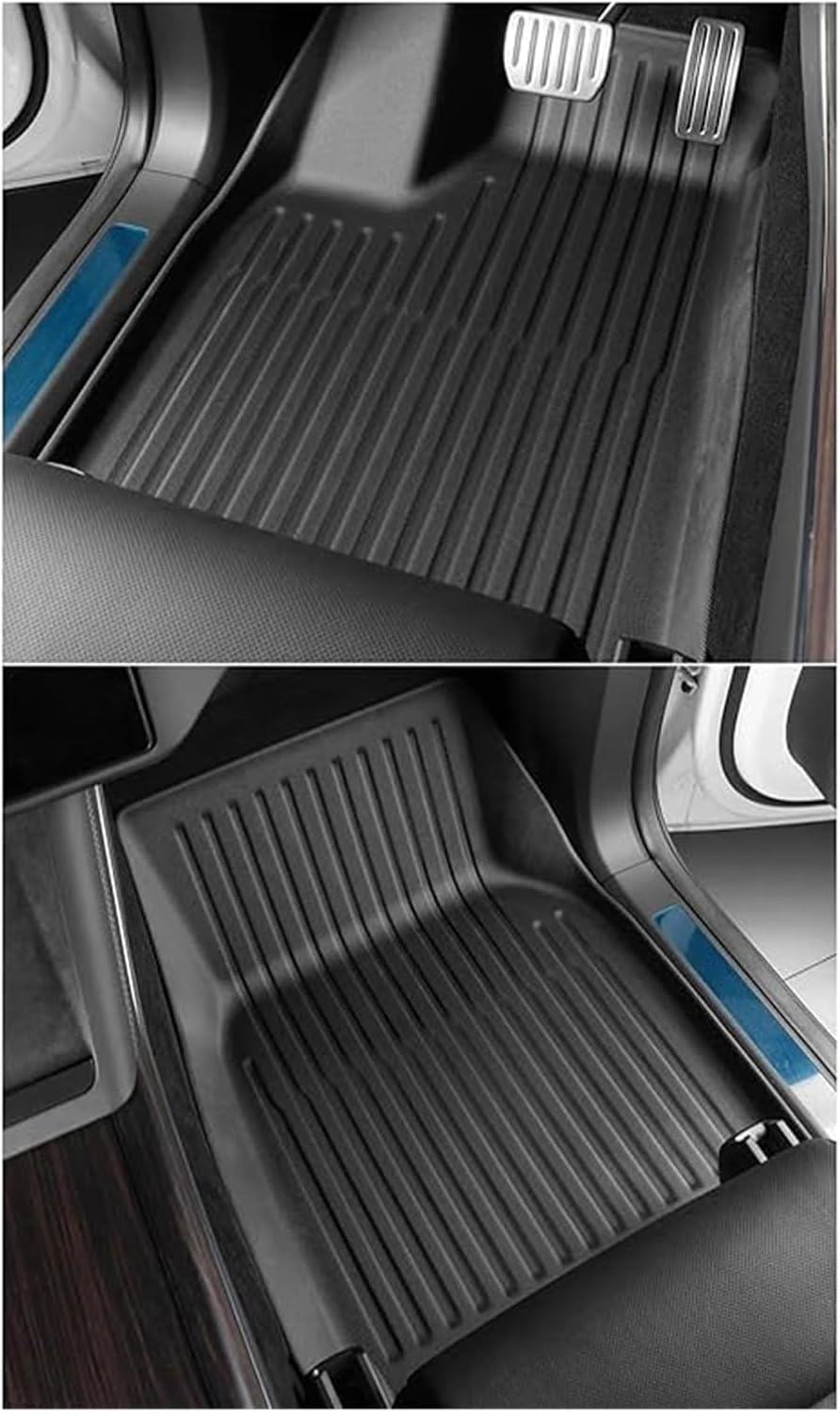 Compatible for Tesla Model X 2024 5/6/7 Seat TPE 3D Car Floor Mats Cargo Liner Trunk Pad Waterproof Protective Left Rudder(5seats 3PCS)