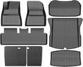 Compatible with Tesla Model 3 Highland 2024 TPE Floor Mats,All Weather Waterproof Anti-Slip Front Rear Cargo Liner Trunk Mat(Left Rudder 8pcs)