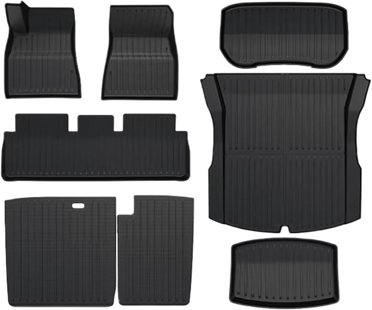 TPE Floor Mats Compatible with Tesla Model 3 2024 Highland Cargo Liner Waterproof Anti-Slip Trunk Mat Pads Model 3 2024 Highland Accessories(8pcs LHD)