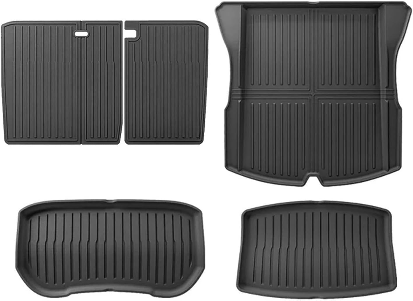 TPE Rubber Floor Mats 2024 Compatible with Tesla Model 3 Highland All Weather Waterproof Non-Slip Cargo Liner Trunk Mats Accessories(M3H L-RHD 5PCS)