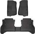 Husky Liners Weatherbeater Floor Mats | Fits 2020-2024 Jeep Gladiator | Front & 2nd Row, 3-pc. Black