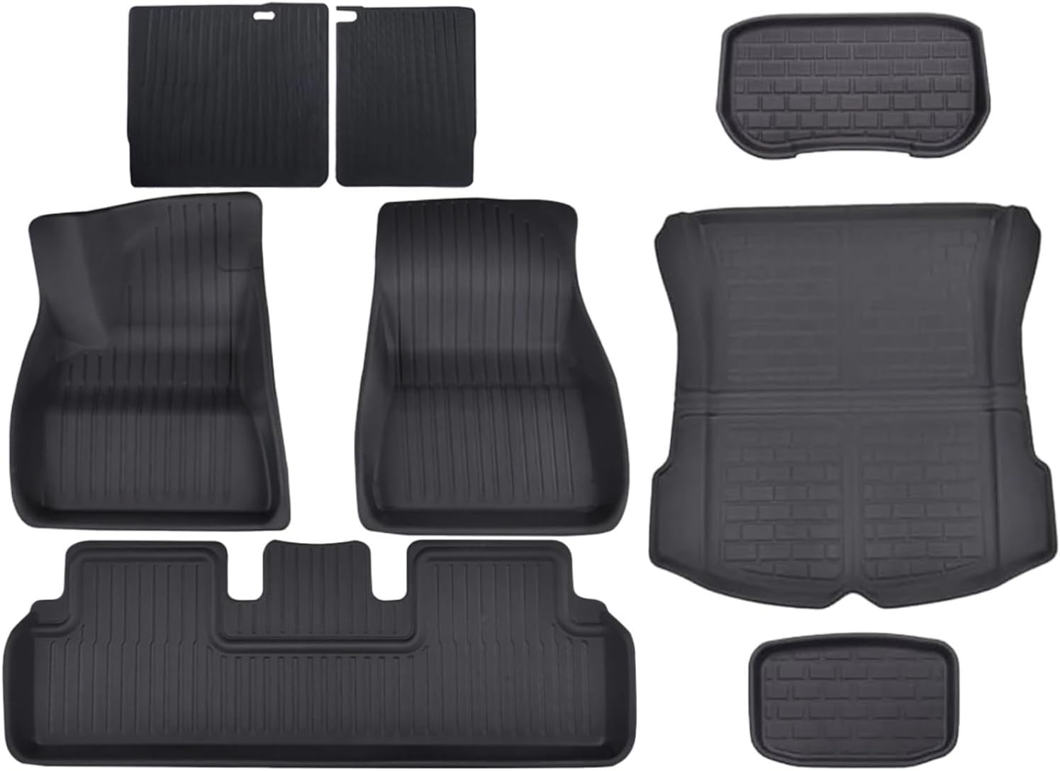 3D Floor Mats Compatible with Tesla Model 3 Highland 2024, All Weather WP LHD XPE Front Rear Trunk Cargo Liner Mat Accessories(4PCS Floor Mats)