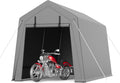 Shelter Logic 7 x 15 ft Carport Storage Shed - Heavy Duty Waterproof Tarp, 2 Roll-up Zipper Doors, Ideal for Motorcycle, Bike, Garden Tools, Firewood, Durable and Reliable Protection