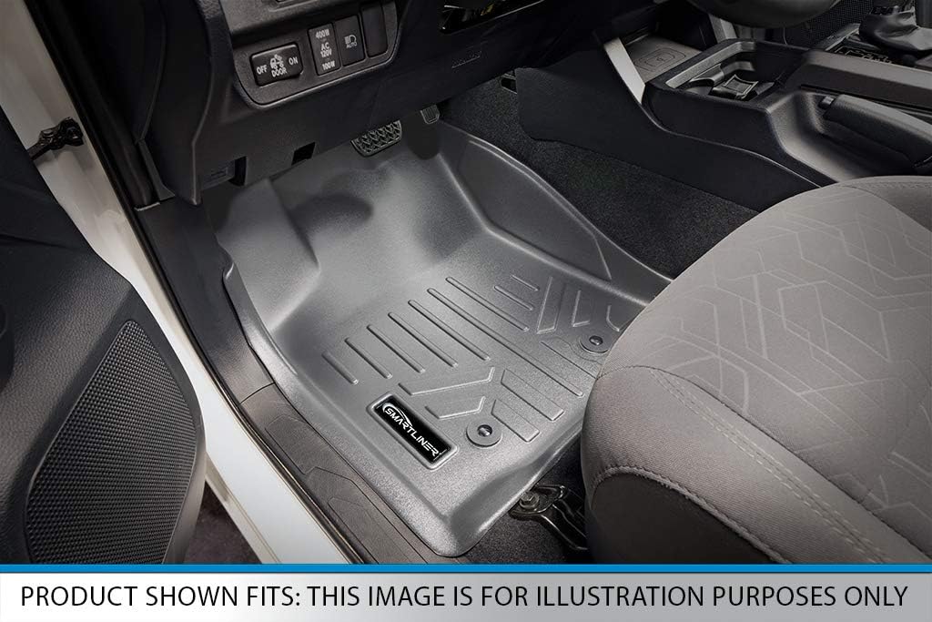 MAX LINER A2230/B2248/C2248 Gray Custom Fit Floor Mats 3 Liner Set Grey for 2017-2021 GMC Acadia with 2nd Row Bench Seat