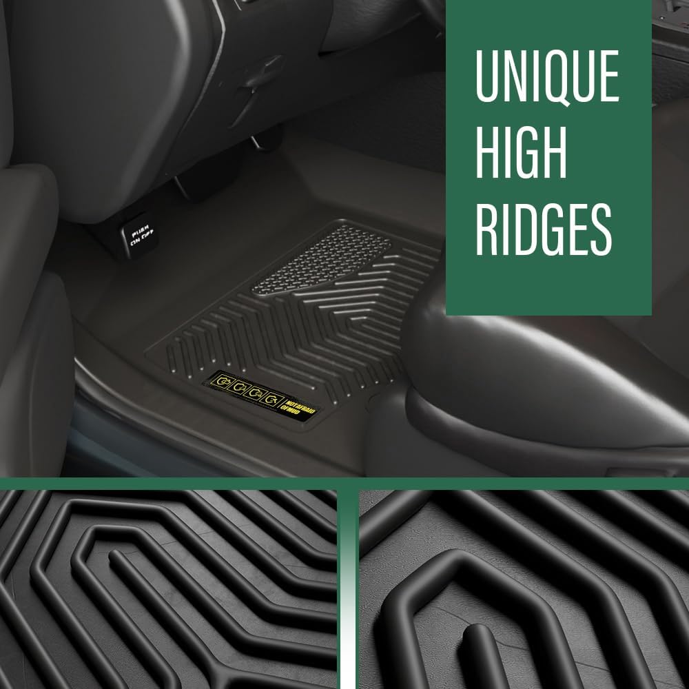 GRAND ORANGE 1st & 2nd Row 4PCS Floor Mats Cargo Liners Compatible with Buick Envision 2021 2022 2023 TPE All Weather Protection Interior Accessories Floor Liners Black Alfombras para Carro