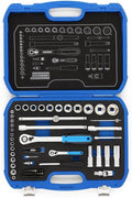 GEDORE 69-piece Socket spanner set, 1/4' + 1/2', Tool, Sockets ratchet bits, for carmotive, 19 BMC 20, Blue
