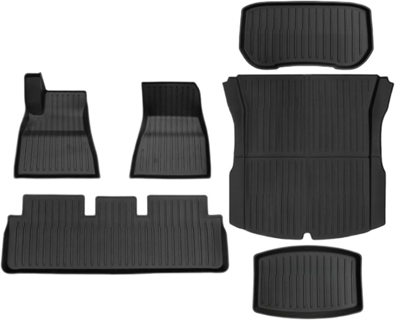 Compatible with Tesla Model 3 2024 Highland Floor Mats Cargo Liner Waterproof Anti-Slip Trunk Mat TPE Pads Model 3 2024 Highland Accessories(6pcs LHD)